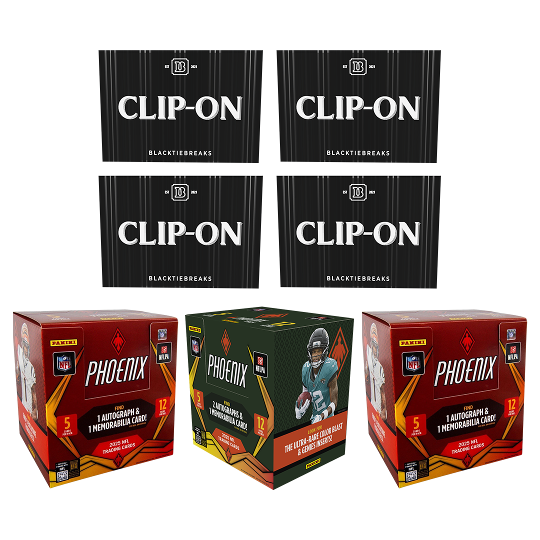 BREAK#501 MONDAY  2025 Panini Phoenix Football Preferred Hobby (x2) + Panini Phoenix Football Hobby + BlackTie Football Clip-On (x4) Pick Your Team (BP) 03/23/26 09:30 PM EST or RIP ON FILL