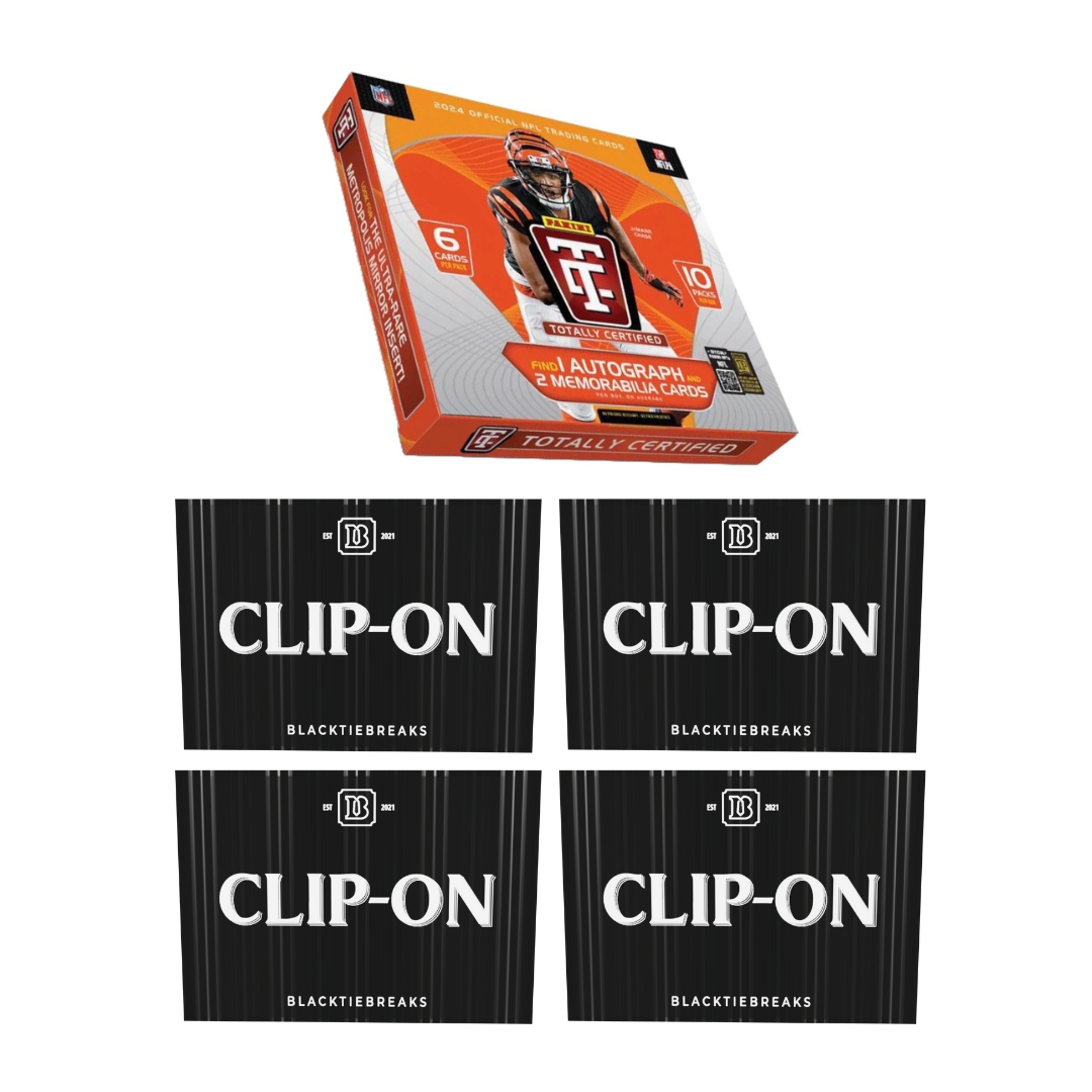 BREAK#508 THURSDAY 2024 Panini Totally Certified Football Hobby + BlackTie Football Clip-On (x4) Pick Your Team (MD) RIP ON FILL