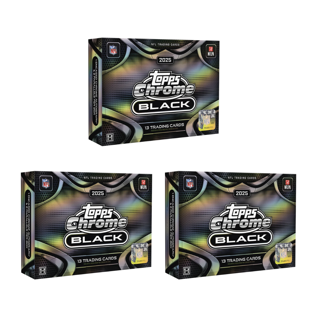 BREAK#25 2025 Topps Chrome Black Football Hobby (x3) Pick Your Team 08/11/26 RIP ON FILL