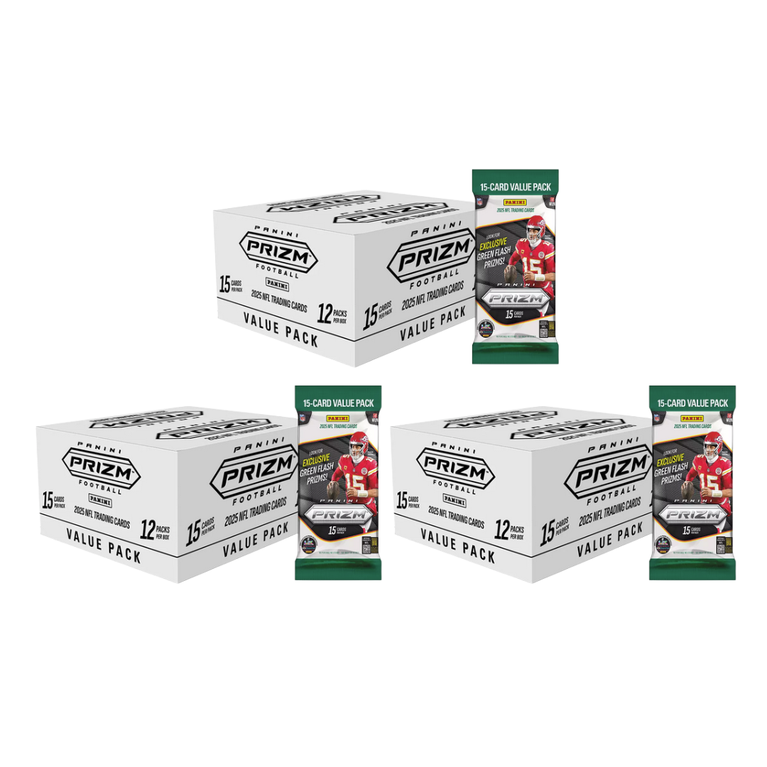 BREAK#596 THURSDAY  2025 Panini Prizm Football Value Pack Box (x3) (12 Packs Per Box) Pick Your Team (BS) 04/02/26 12:30 PM EST or RIP ON FILL