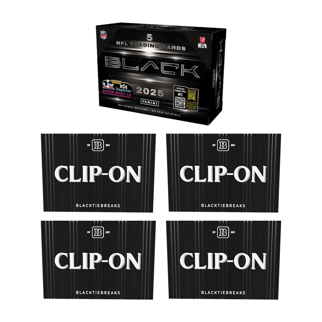 BREAK#612 TUESDAY 2025 Panini Black Football Hobby + BlackTie Football Clip-On (x4) Pick Your Team (SMBS) RIP ON FILL