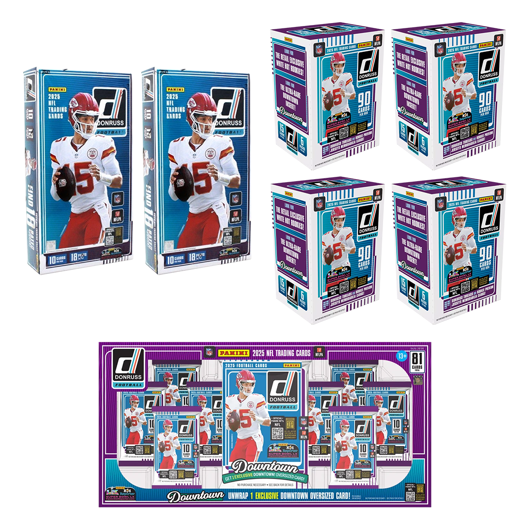 BREAK#618 TUESDAY 11/04/25 09:00 PM EST or RIP ON FILL 2025 Donruss Football Hobby (x2) + Donruss Football Blaster (x4) + Donruss Football Oversized Downtown Bundle Pick Your Team (MDSM)