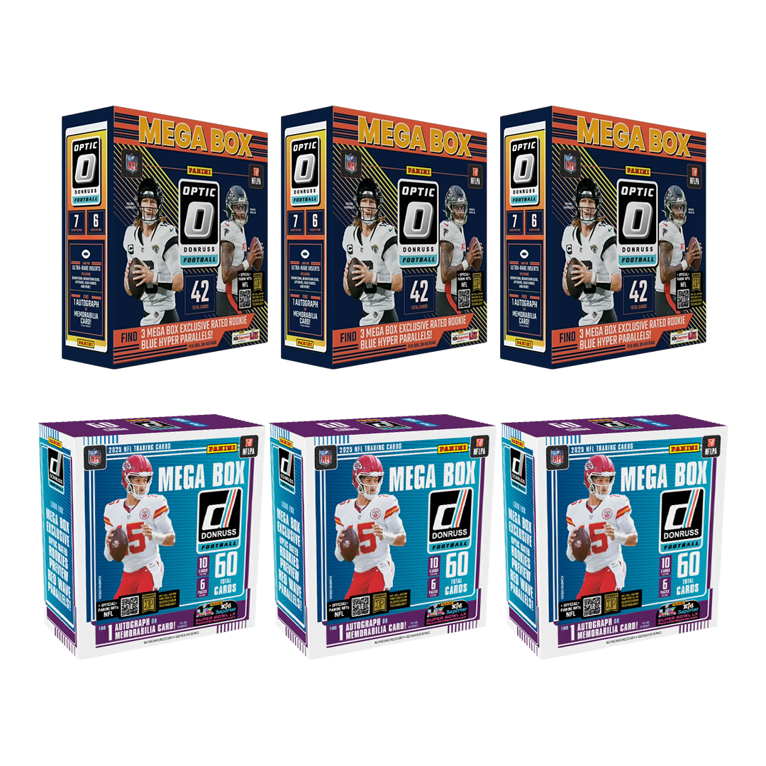 BREAK#679 THURSDAY 2024 Panini Donruss Optic Football Mega (x3) + 2025 Panini Donruss Football Mega (x3) Pick Your Team (BS) 01/08/26 01:00 PM EST or RIP ON FILL