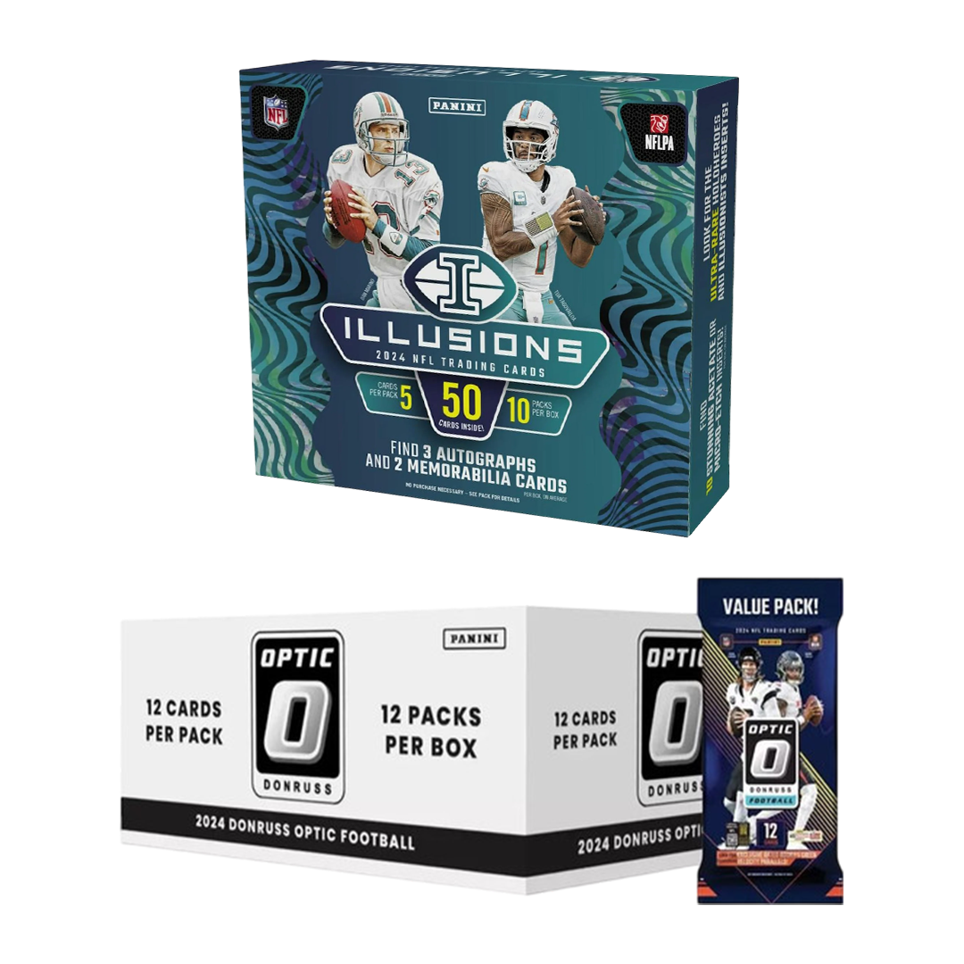 BREAK#888 WEDNESDAY 2024 Panini Illusions Football Hobby + Panini Donruss Optic Football Value Pack Box (12 Packs Per Box) Pick Your Team (SM) RIP ON FILL