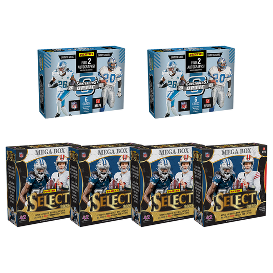 BREAK#692 TUESDAY 11:00 AM EST 2023 Panini Contenders Optic Football Hobby (x2) + Panini Select Football Mega (x4) Pick Your Team (PYT) Sports Trading Card Break (JR)