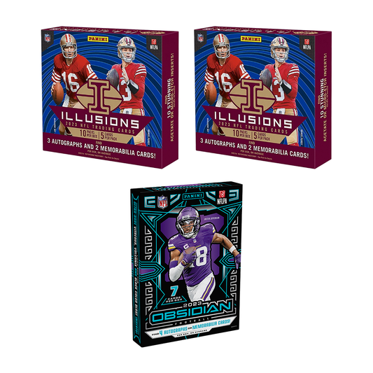 BREAK#701 TUESDAY 08:00 PM EST 2023 Panini Illusions Football Hobby (x2) + Panini Obsidian Football Hobby Pick Your Team (PYT) Sports Trading Card Break (AMSC)