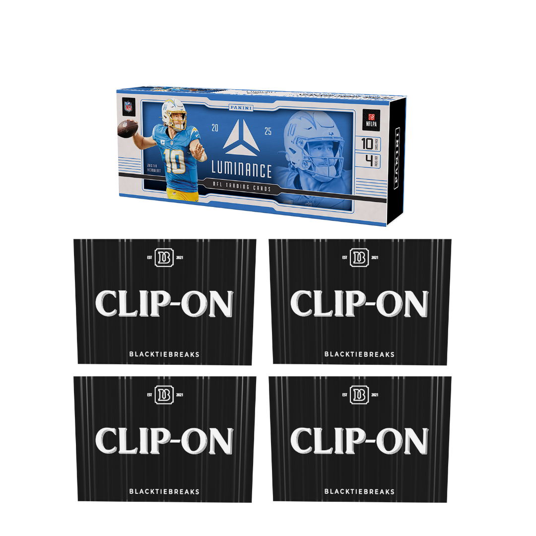 BREAK#744 THURSDAY 2025 Panini Luminance Football Hobby + BlackTie Football Clip-On (x4) Pick Your Team (BSLW) RIP ON FILL