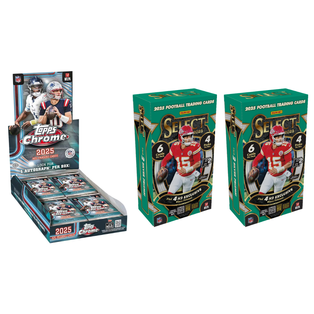 BREAK#746 FRIDAY 2025 Topps Chrome Football Hobby + Panini Select Football H2 Hybrid Hobby (x2) Pick Your Team (BS) 04/17/26 09:00 AM EST or RIP ON FILL