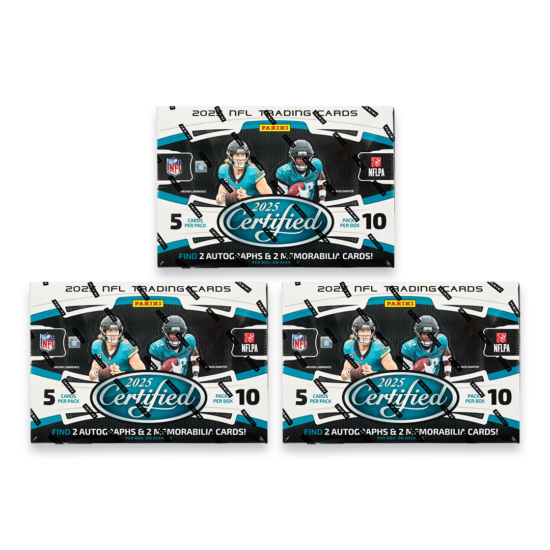 BREAK#754 TUESDAY 11/11/25 12:30 PM EST or RIP ON FILL 2025 Panini Certified Football Hobby (x3) Pick Your Team (MD)