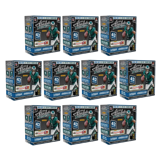 BREAK#120 **HAPPY HOUR** TUESDAY 02:00 PM EST 2024 Panini Absolute Football Mega Half Case (10 Box) Pick Your Team (PYT) Sports Trading Card Break (MDSC)