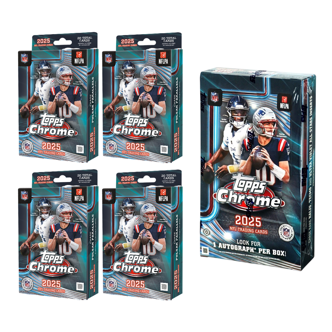 BREAK#843 TUESDAY 2025 Topps Chrome Football Hobby + Topps Chrome Football Hanger (x4) Pick Your Team (CT) 04/28/26 08:00 PM EST or RIP ON FILL