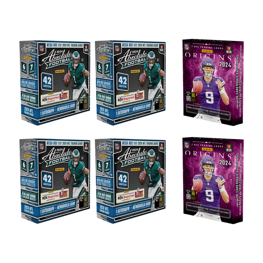 BREAK#118 TUESDAY 12:00 PM EST 2024 Panini Origins Football Hobby (x2) + Panini Absolute Football Mega (x4) Pick Your Team (PYT) Sports Trading Card Break (JR)