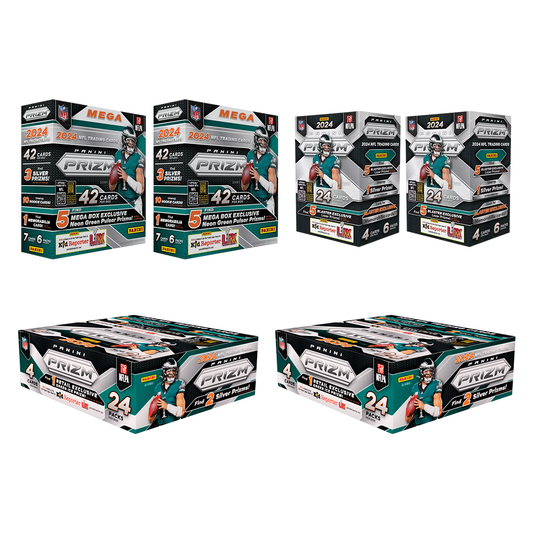 BREAK#827 SUNDAY 2024 Panini Prizm Football Mega (x2) + Panini Prizm Football Blaster (x2) + Panini Prizm Football Retail Box (x2) Pick Your Team (MD) 06/22/25 09:00 AM EST or RIP ON FILL