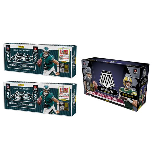 BREAK#830 SATURDAY 02:00 PM EST 2024 Panini Absolute Football Hobby (x2) + Panini Mosaic Football Hobby Pick Your Team (PYT) Sports Trading Card Break (MD)