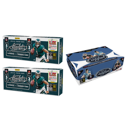 BREAK#831 SATURDAY 03:00 PM EST 2024 Panini Absolute Football Hobby (x2) + Panini Certified Football Hobby Pick Your Team (PYT) Sports Trading Card Break (MD)