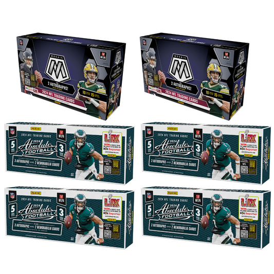 BREAK#835 SATURDAY 07:00 PM EST 2024 Panini Mosaic Football Hobby (x2) + Panini Absolute Football Hobby (x4) Pick Your Team (PYT) Sports Trading Card Break (MD)