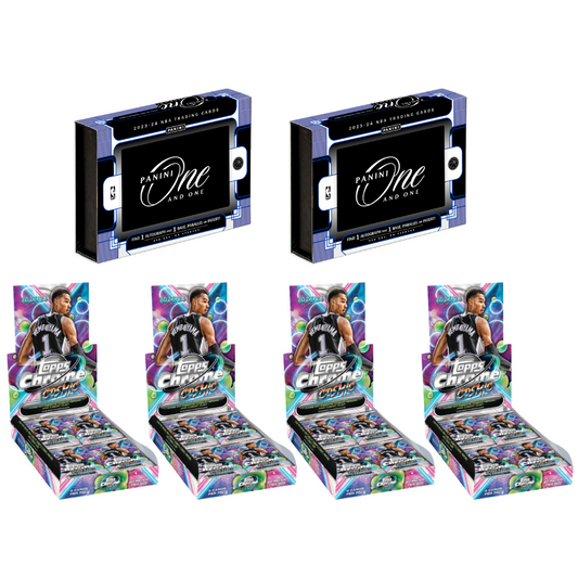 BREAK#836 SATURDAY 08:00 PM EST 2023-24 Topps Cosmic Chrome Basketball Hobby (x4) + Panini One and One Basketball Hobby (x2) Pick Your Team (PYT) Sports Trading Card Break (AC)