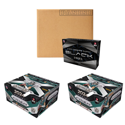 BREAK#839 SATURDAY 11:00 PM EST 2024 Panini Prizm Football Hobby (x2) + Panini Black Football Hobby Case (12 Box) Pick Your Team (PYT) Sports Trading Card Break (AC)