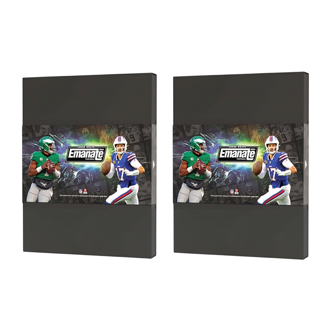 BREAK#885 WEDNESDAY 2025 Under Wraps Emanate Football Autographed Photo (x2) Pick Your Team (SM) RIP ON FILL
