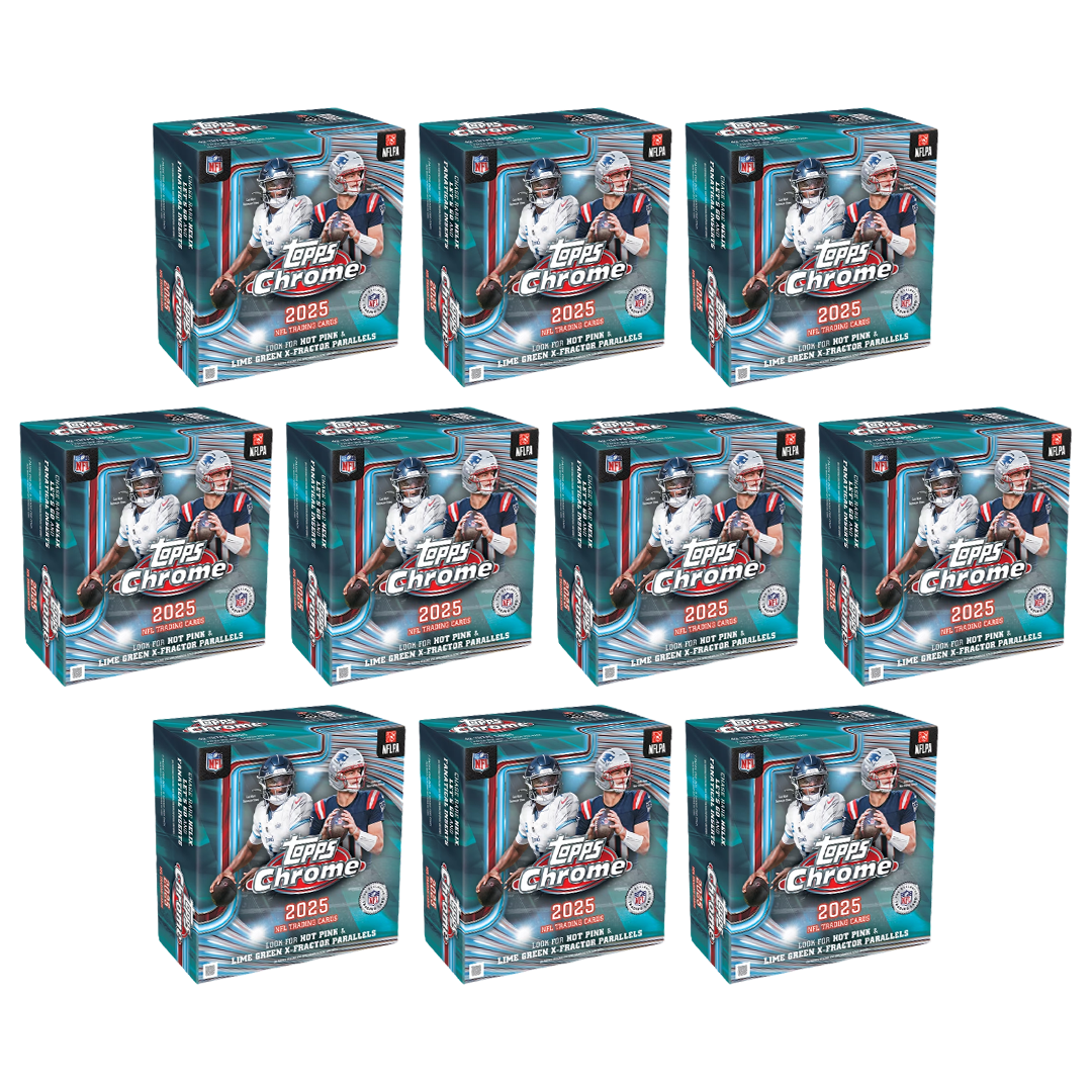 BREAK#894 MONDAY 2025 Topps Chrome Football Mega Box Half Case (10 Box ...