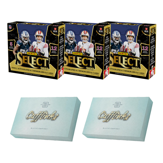 BREAK#194 WEDNESDAY 08:00 PM EST 2023 Panini Select Football Hobby (x3) + Panini Football Cufflink (x2) Pick Your Team (PYT) Sports Trading Card Break (BPSC)