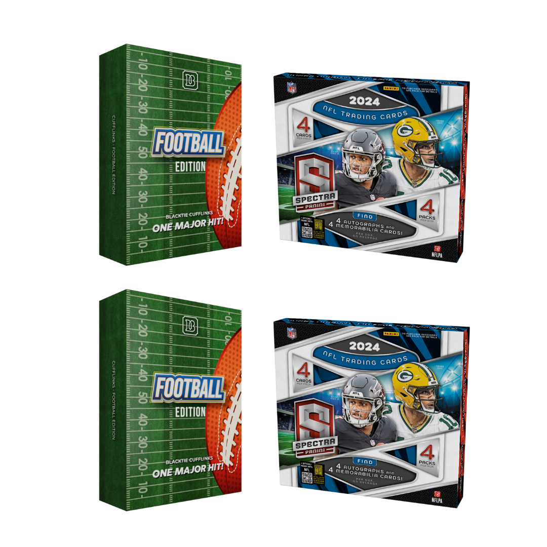 BREAK#971 SATURDAY 11:00 PM EST 2024 Panini Spectra Football Hobby (x2) + BlackTie Football Cufflink (x2) Pick Your Team (BPFO) or RIP ON FILL