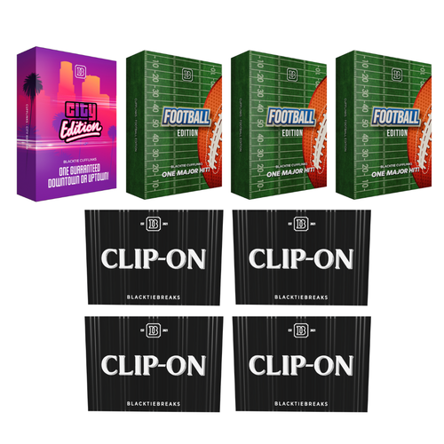 BREAK#975 SATURDAY BlackTie Cufflink City Edition + Cufflink Football Edition (x3) + Football Clip-On (x4) Pick Your Team (BPFO) RIP ON FILL