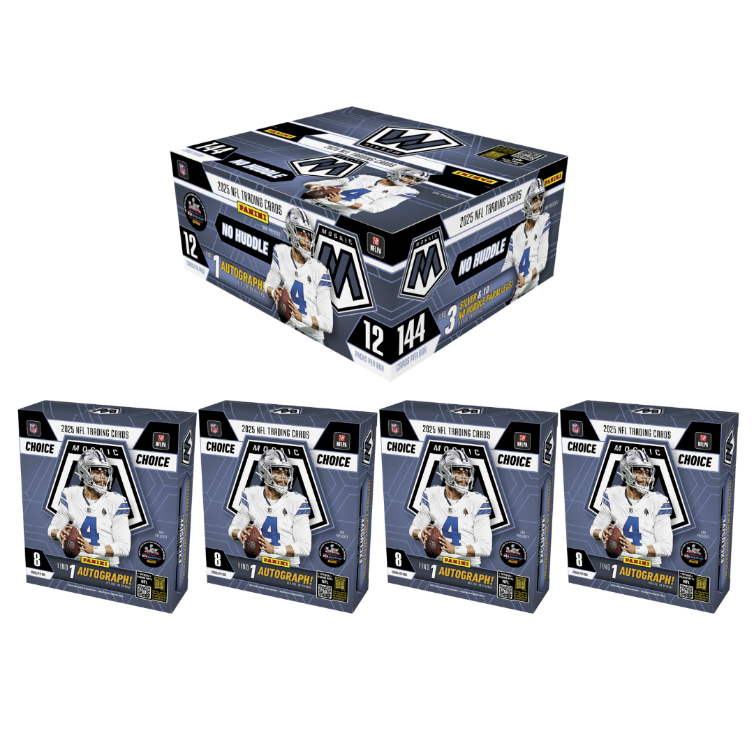 BREAK#017 FRIDAY 11/28/25 04:30 PM EST or RIP ON FILL 2025 Panini Mosaic Football No Huddle Hobby + Panini Mosaic Football Choice Hobby (x4) Pick Your Team (SMMD)