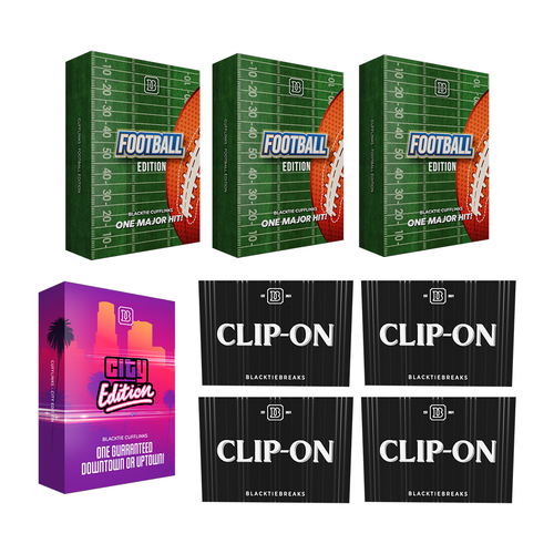 BREAK#274 FRIDAY BlackTie Cufflink City Edition + Cufflink Football Edition (x3) + Football Clip-On (x4) Pick Your Team (BPBS) RIP ON FILL