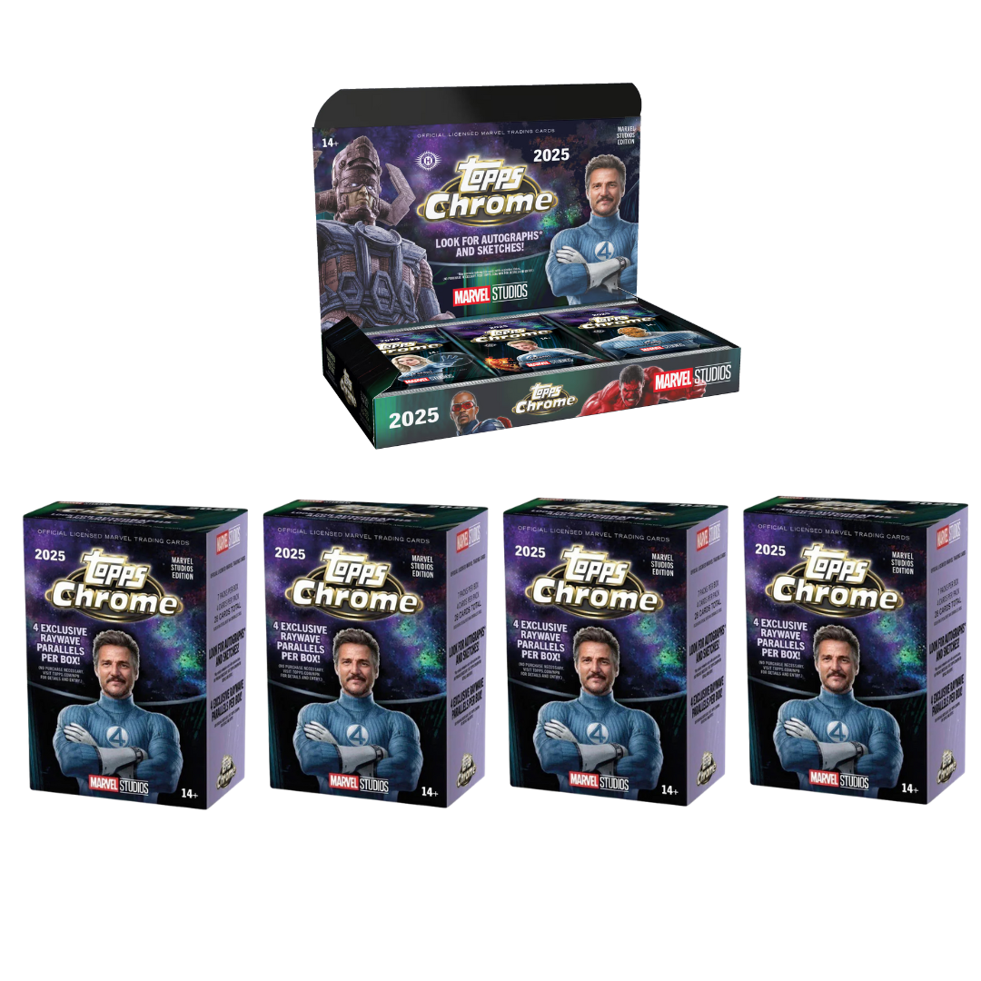BANGER#A39 SATURDAY 2025 Topps Chrome Marvel Studios Blaster (x4) + Topps Chrome Marvel Studios Hobby Pick Your Team  01/10/26  or RIP ON FILL