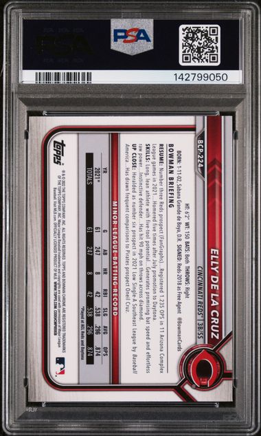 2022 Bowman Mega Box Chrome Elly De La Cruz #224 PSA AUTH Auto 10
