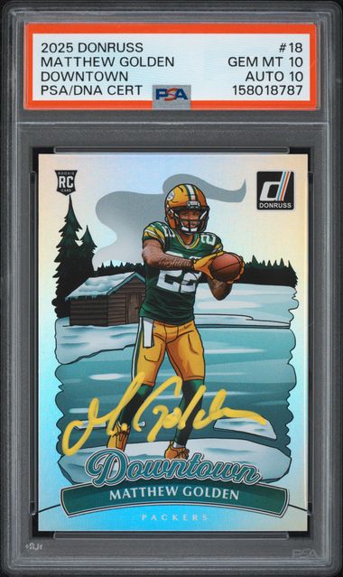 2025 Panini Donruss Matthew Golden Downtown #18 PSA GM-MT 10 Auto 10
