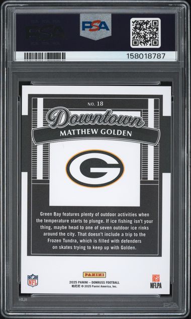 2025 Panini Donruss Matthew Golden Downtown #18 PSA GM-MT 10 Auto 10