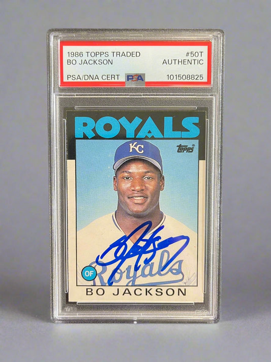 Bo Jackson - 1986 Topps Traded On-Card Autograph