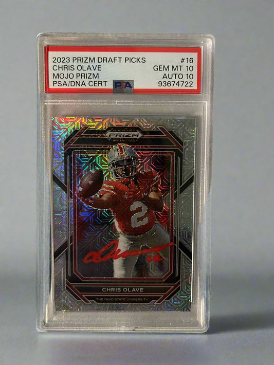 Chris Olave - 2023 Prizm Draft Picks Mojo Prizm #/25  On-Card Autograph