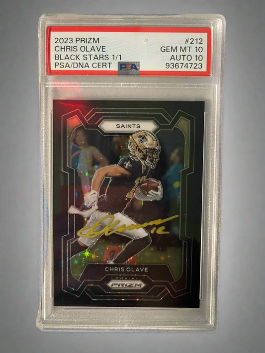 Chris Olave- 2023 Panini Prizm Black Stars 1/1 On-Card Autograph