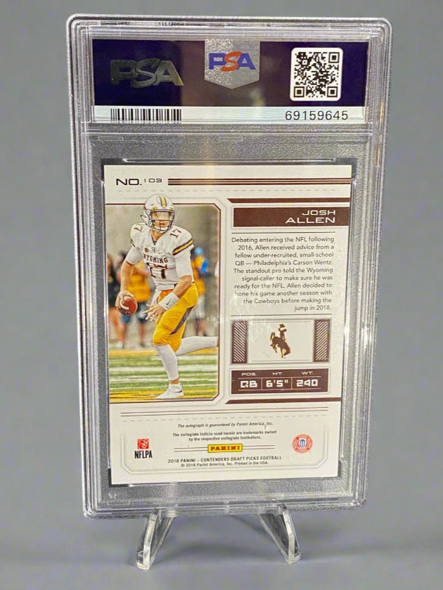 Josh Allen - 2018 Panini Contenders Draft Picks Cracked Ice Auto - PSA Graded Trading Card