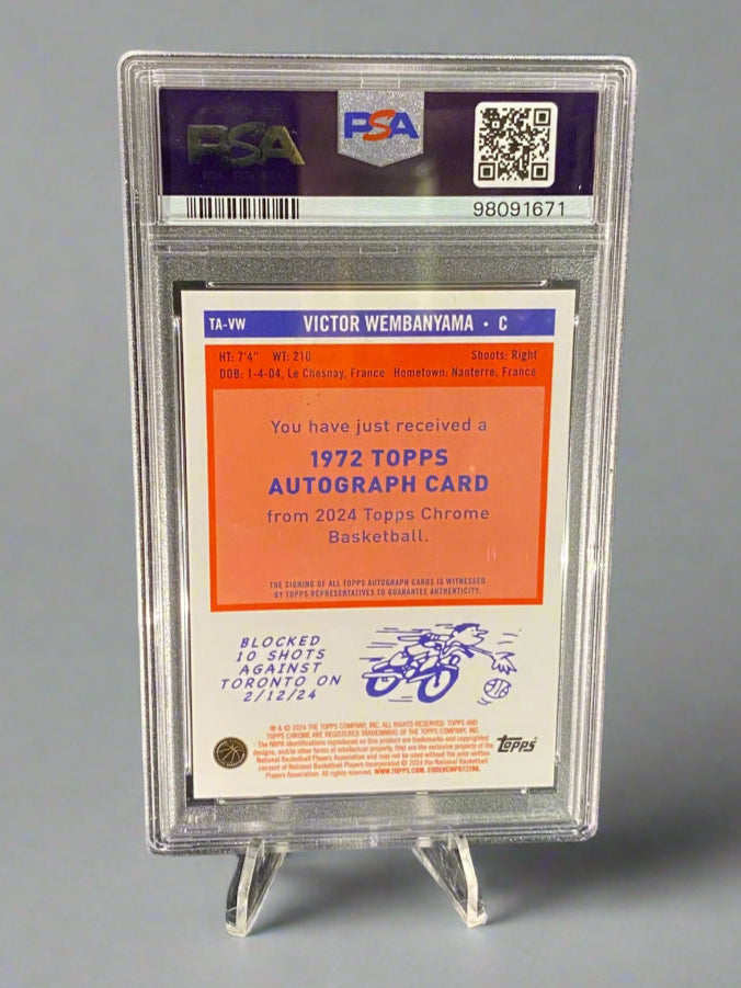 Victor Wembanyama - 2023 Topps Chrome Auto - PSA Graded Trading Card