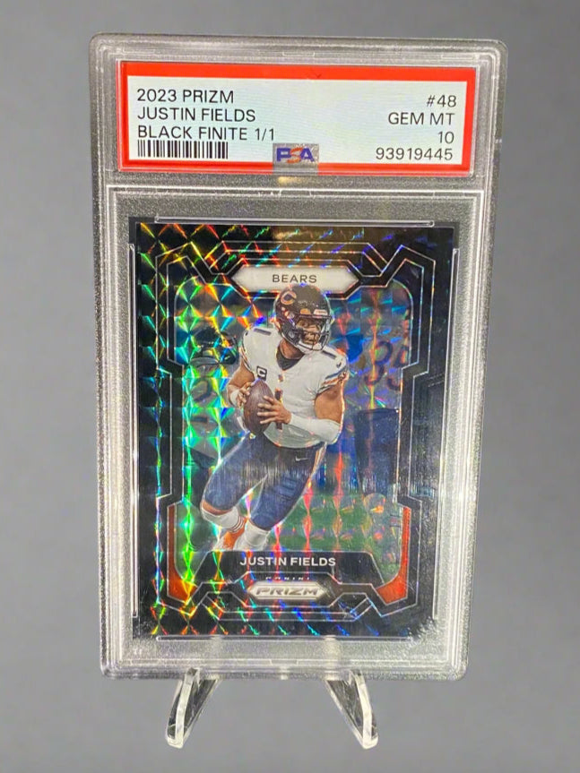 Justin Fields - 2023 Panini Prizm Black Finite 1/1 PSA Graded Trading Card