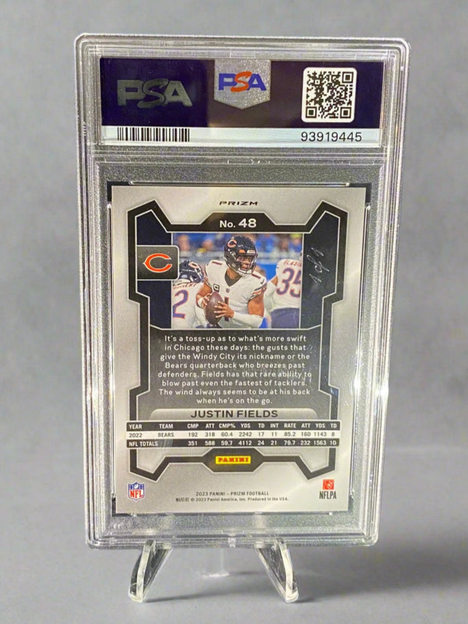 Justin Fields - 2023 Panini Prizm Black Finite 1/1 PSA Graded Trading Card