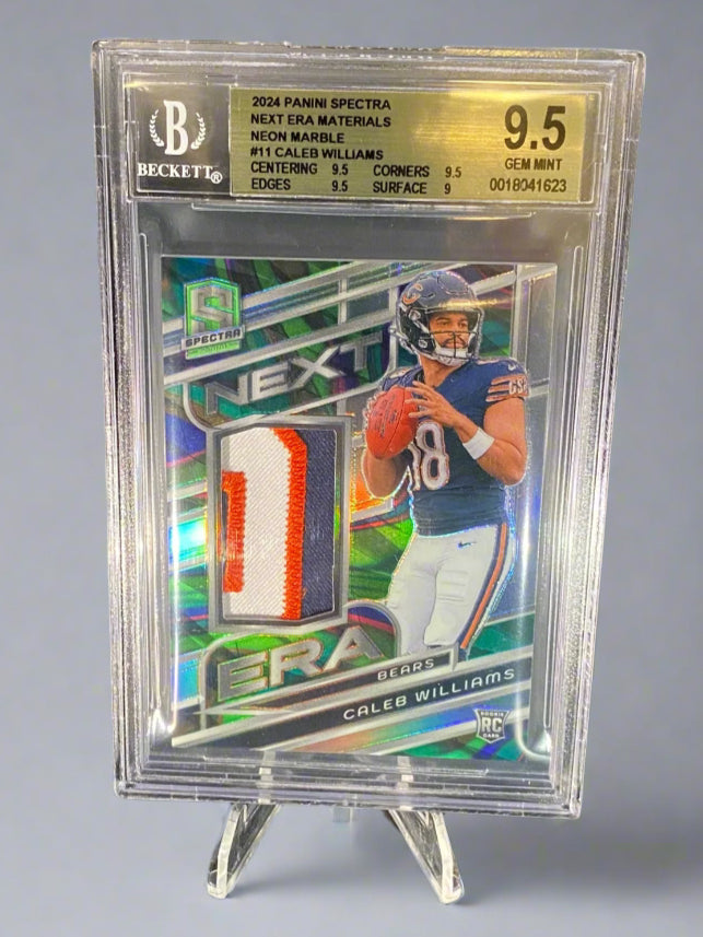 Caleb Williams - 2024 Panini Spectra Next Era Materials Neon Marble BGS Graded Trading Card