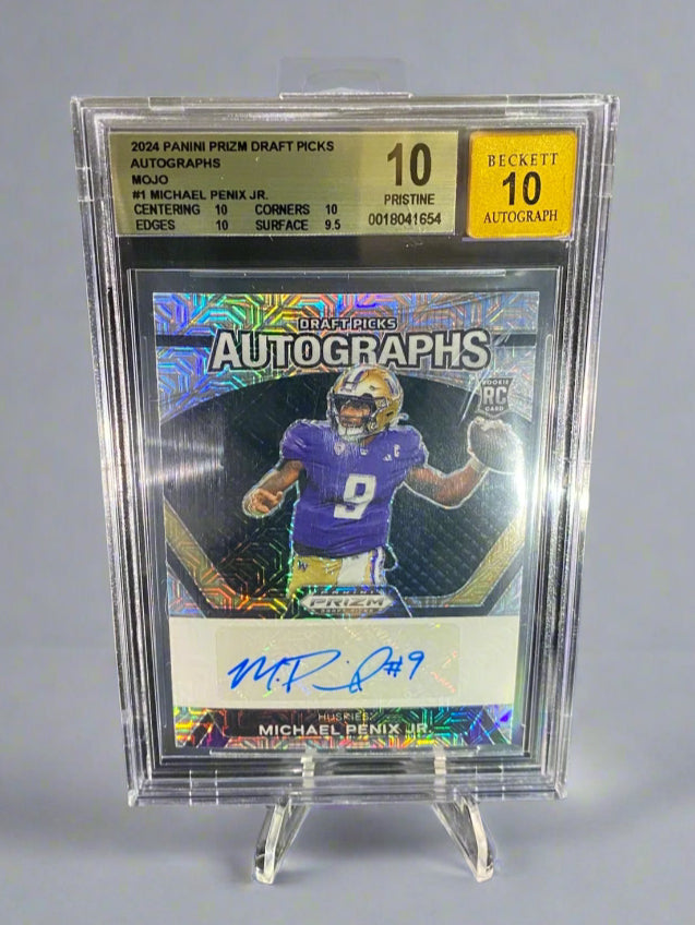 Michael Penix Jr. - 2024 Panini Prizm Draft Picks Auto BGS Graded Trading Card