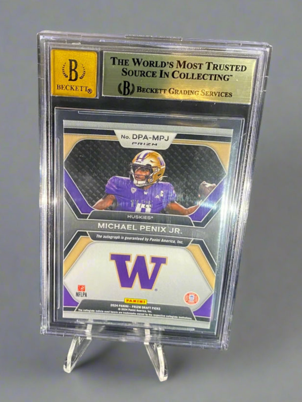 Michael Penix Jr. - 2024 Panini Prizm Draft Picks Auto BGS Graded Trading Card