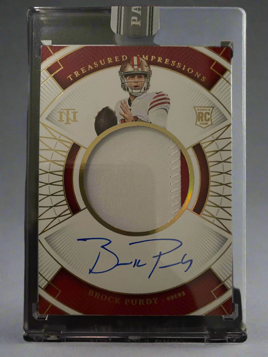 Brock Purdy - 2022 Panini National Treasures Rookie Treasured Impressions 1/1 Autograph Holo Gold Trading Card