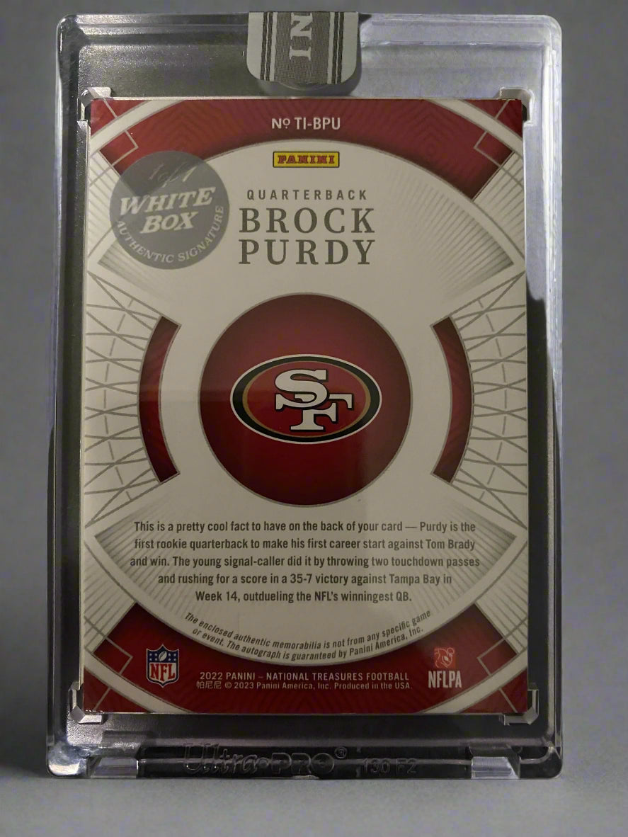 Brock Purdy - 2022 Panini National Treasures Rookie Treasured Impressions 1/1 Autograph Holo Gold Trading Card
