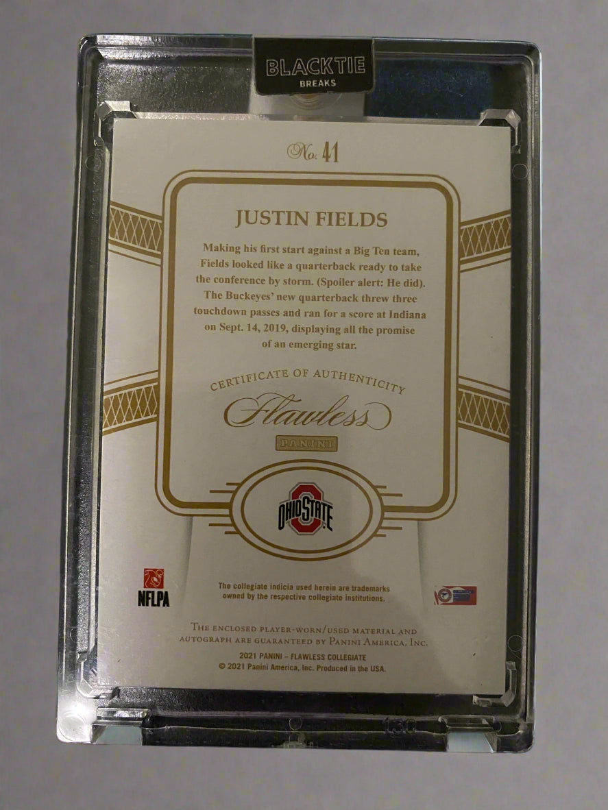 Justin Fields - 2021 Panini Flawless Collegiate Rookie Patch Autograph 2/10
