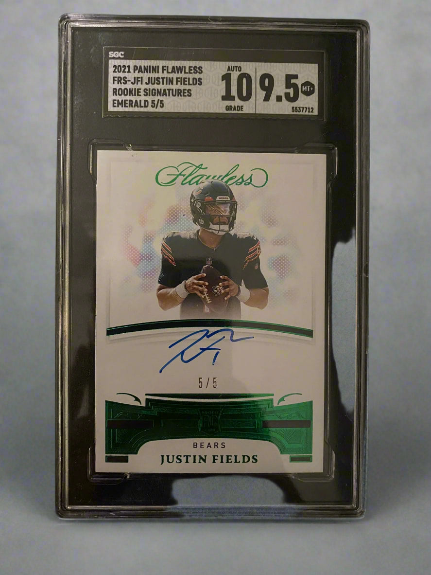 Justin Fields - 2021 Panini Flawless Rookie Autograph 5/5 SGC Graded Trading Card