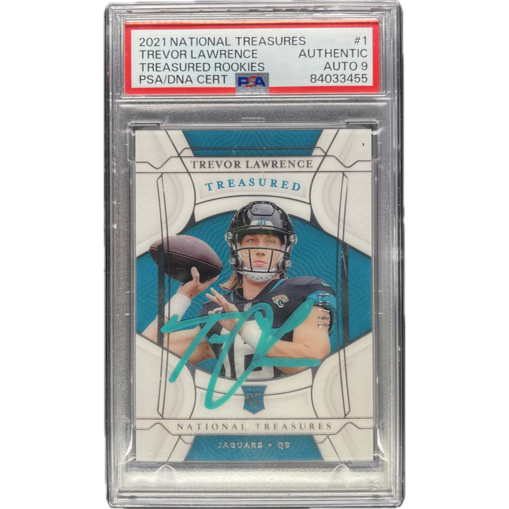 Trevor Lawrence - 2021 National Treasures Treasured Rookie On-Card Autograph PSA Graded Trading Card
