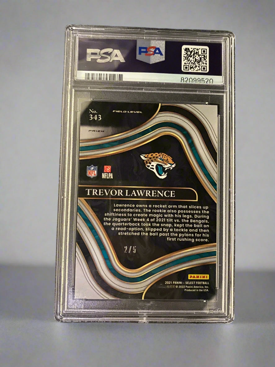 Trevor Lawrence - 2021 Panini Select Green Prizm 2/5 PSA Graded Trading Card