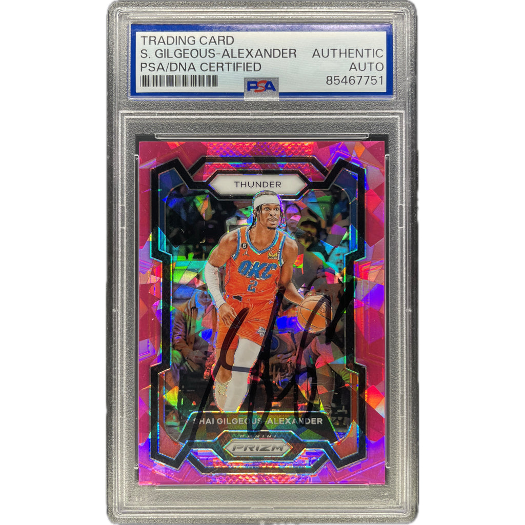 Shai Gilgeous-Alexander - 2023-24 Paniin Prizm Pink Cracked Ice On-Card Autograph PSA Graded Trading Card